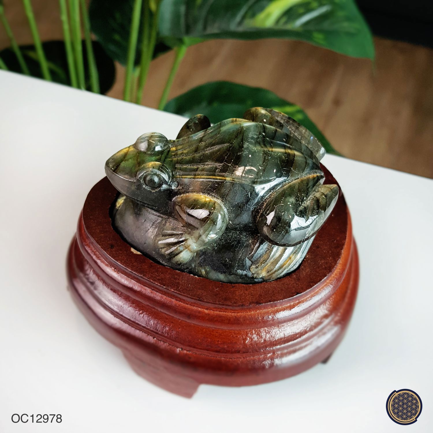 Labradorite Frog Carving Decoration
